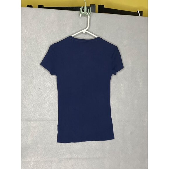 Faded Glory Girls Small 4-6 Navy Pineapple Shimmer T-Shirt Short Sleeve EUC - Picture 2 of 3